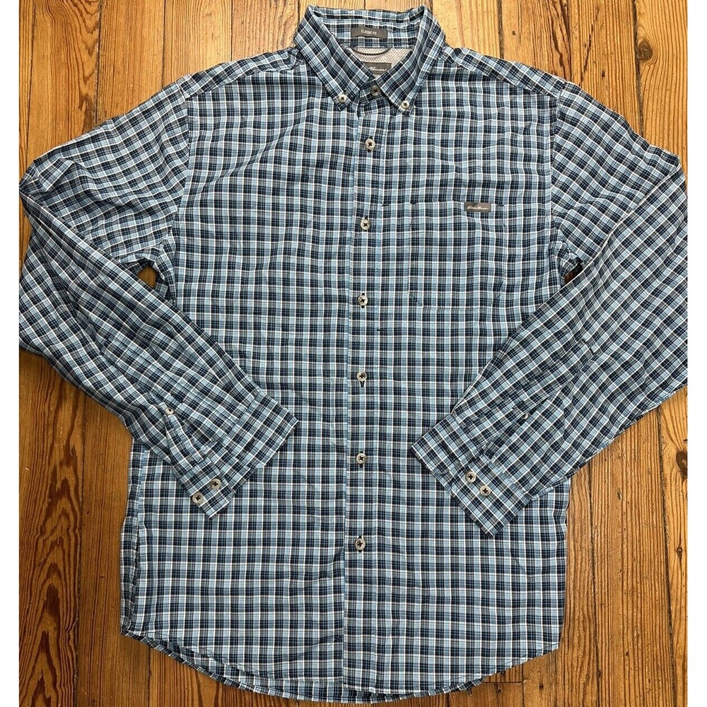 Eddie Bauer Travex Button‎ Up Shirt Men Small Plaid Long Sleeve Classic Fit
